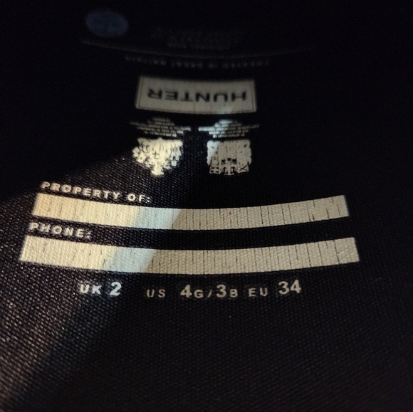 Hunter Original Tall Rain Boots/Wellies Youth Black Matte Unisex 3/B 4/G - Picture 8 of 11